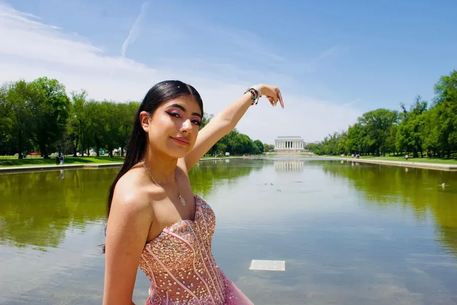 Portrait session at the reflecting pool
